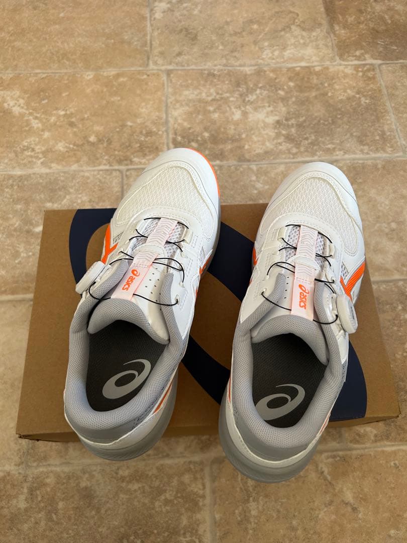 ASICS BOAシステム安全靴 ホワイト/オレンジ本日発送！