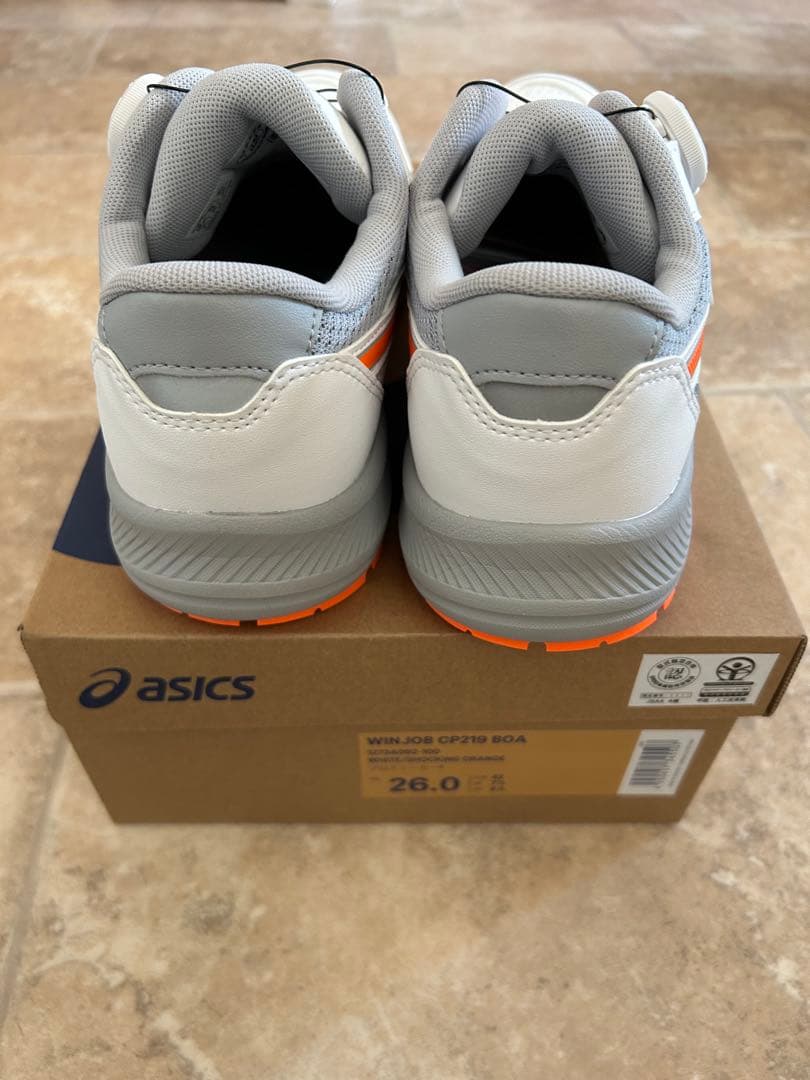 ASICS BOAシステム安全靴 ホワイト/オレンジ本日発送！