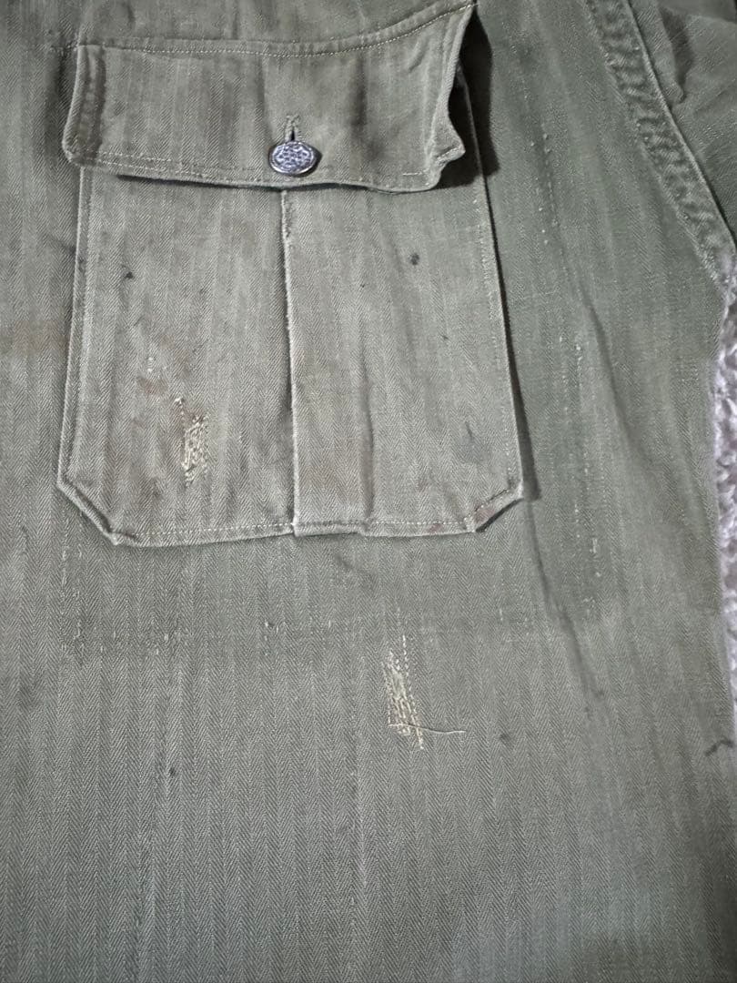 希少40s US ARMY M43 HBT ヘリンボーンツイル13スターボタン