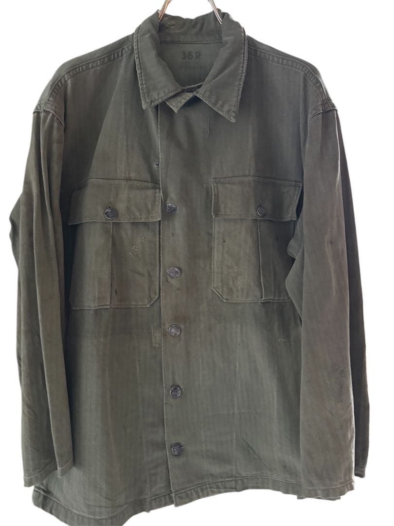 希少40s US ARMY M43 HBT ヘリンボーンツイル13スターボタン