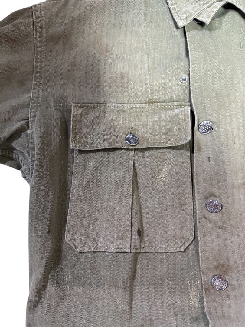 希少40s US ARMY M43 HBT ヘリンボーンツイル13スターボタン