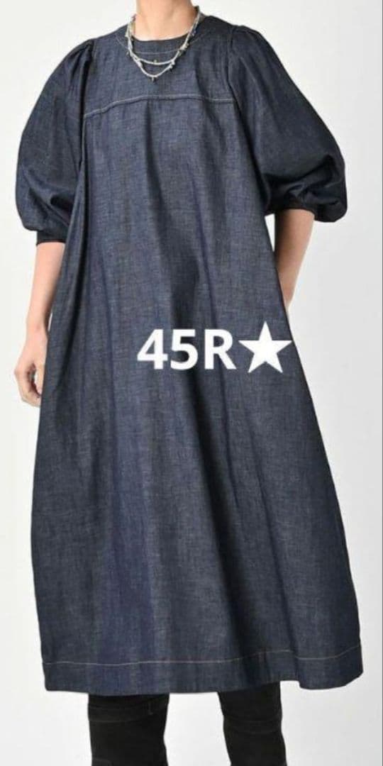 45R プチデニムのパプブリッジワンピース