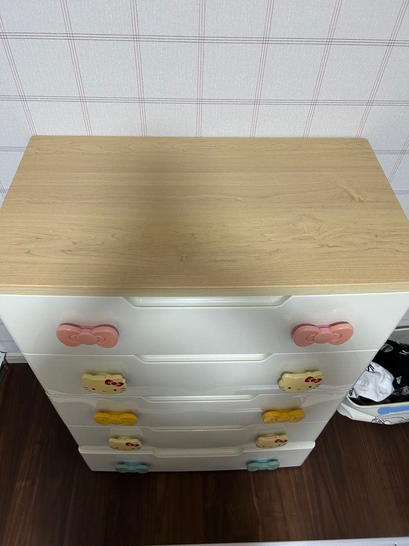 【美品】キティキッズチェスト 5段 アイリスオーヤマ