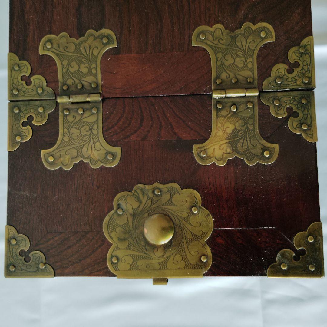 【美品】李朝家具　移動可能ドレッサー　朝鮮箪笥　鏡台 小物入れ　蝶板細工　貴重