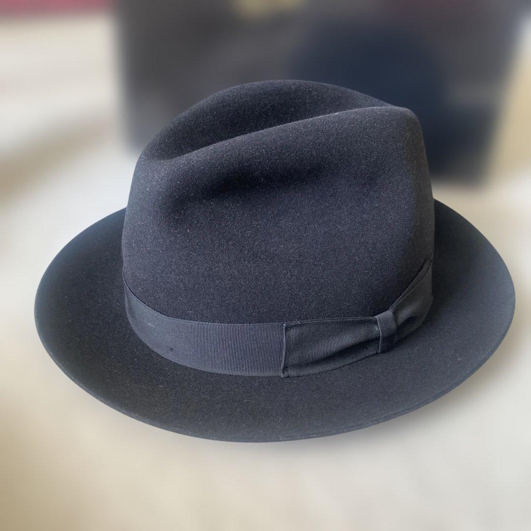Borsalino ブラックフェルトハット