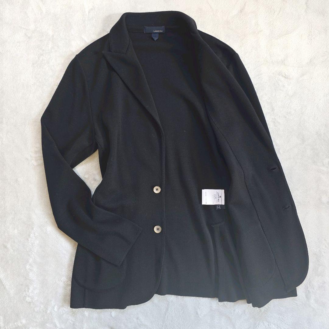 LARDINI ラルディーニ ニットジャケット XL ブラック サイドベンツ