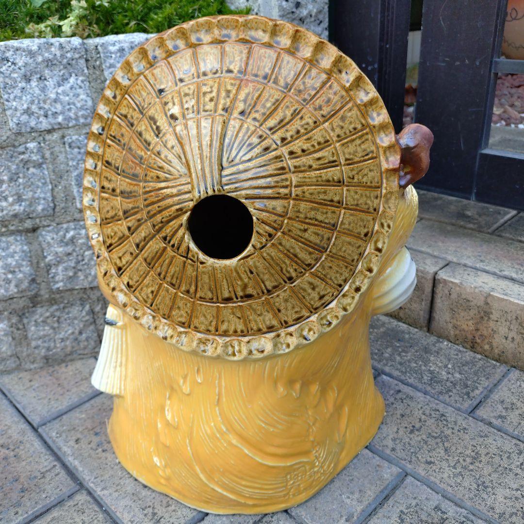 信楽焼　黄色い　13号福狸　タヌキ　たぬき　狸 高さ43㌢