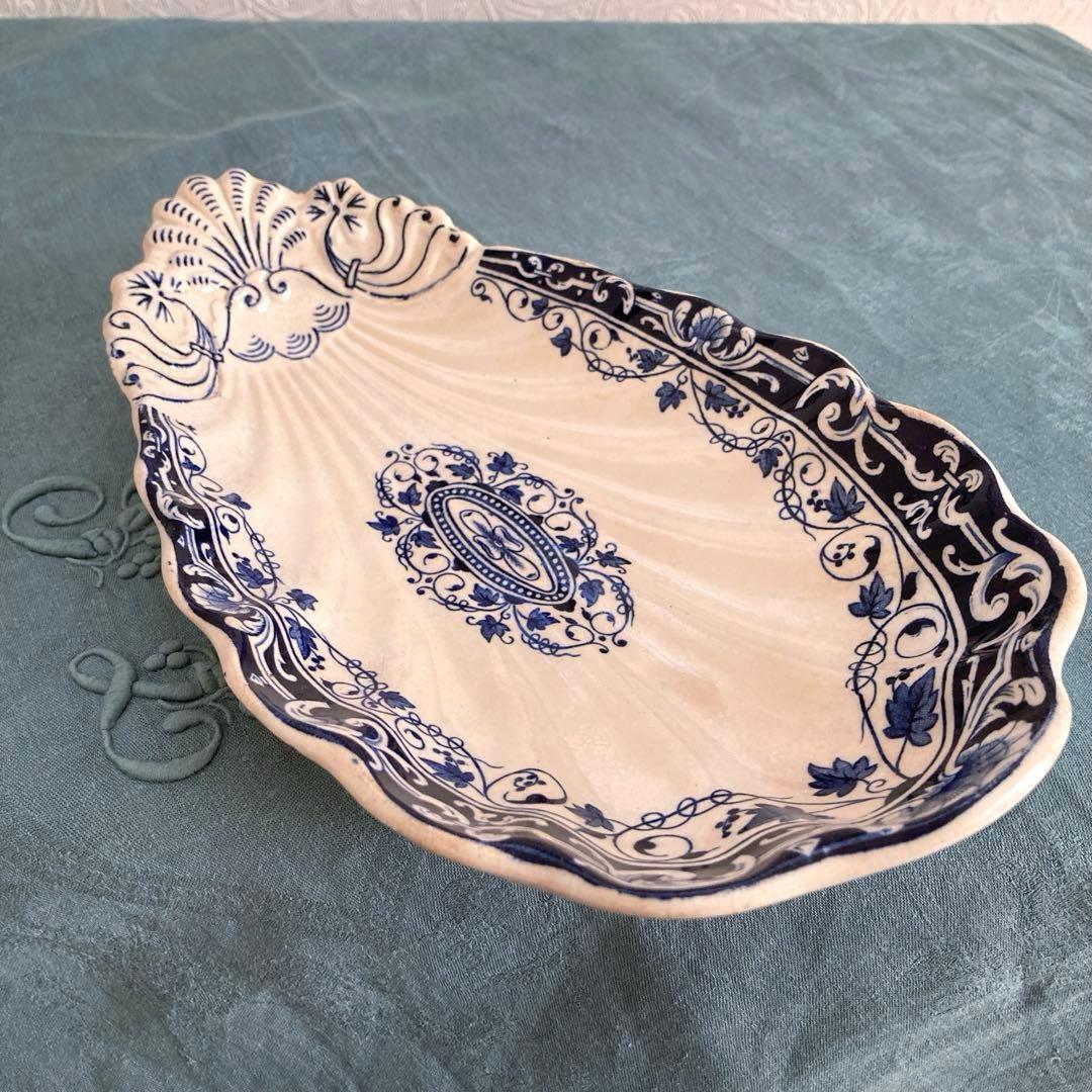 ♪フランスアンティーク ヴェイヤールボルドー シェル ラヴィエ プレート前菜皿