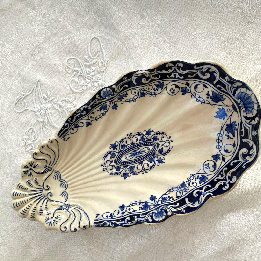 ♪フランスアンティーク ヴェイヤールボルドー シェル ラヴィエ プレート前菜皿