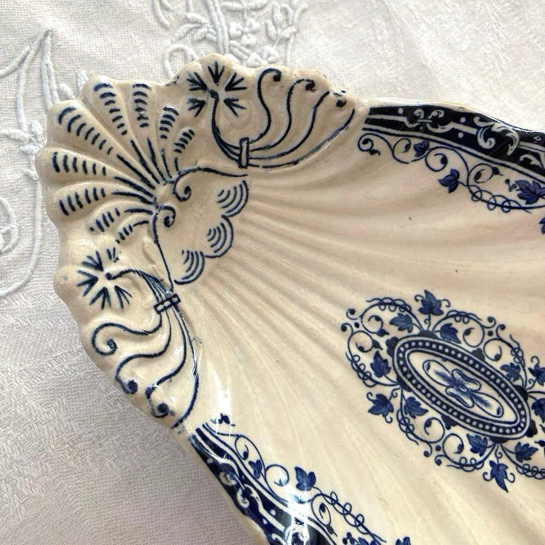 ♪フランスアンティーク ヴェイヤールボルドー シェル ラヴィエ プレート前菜皿