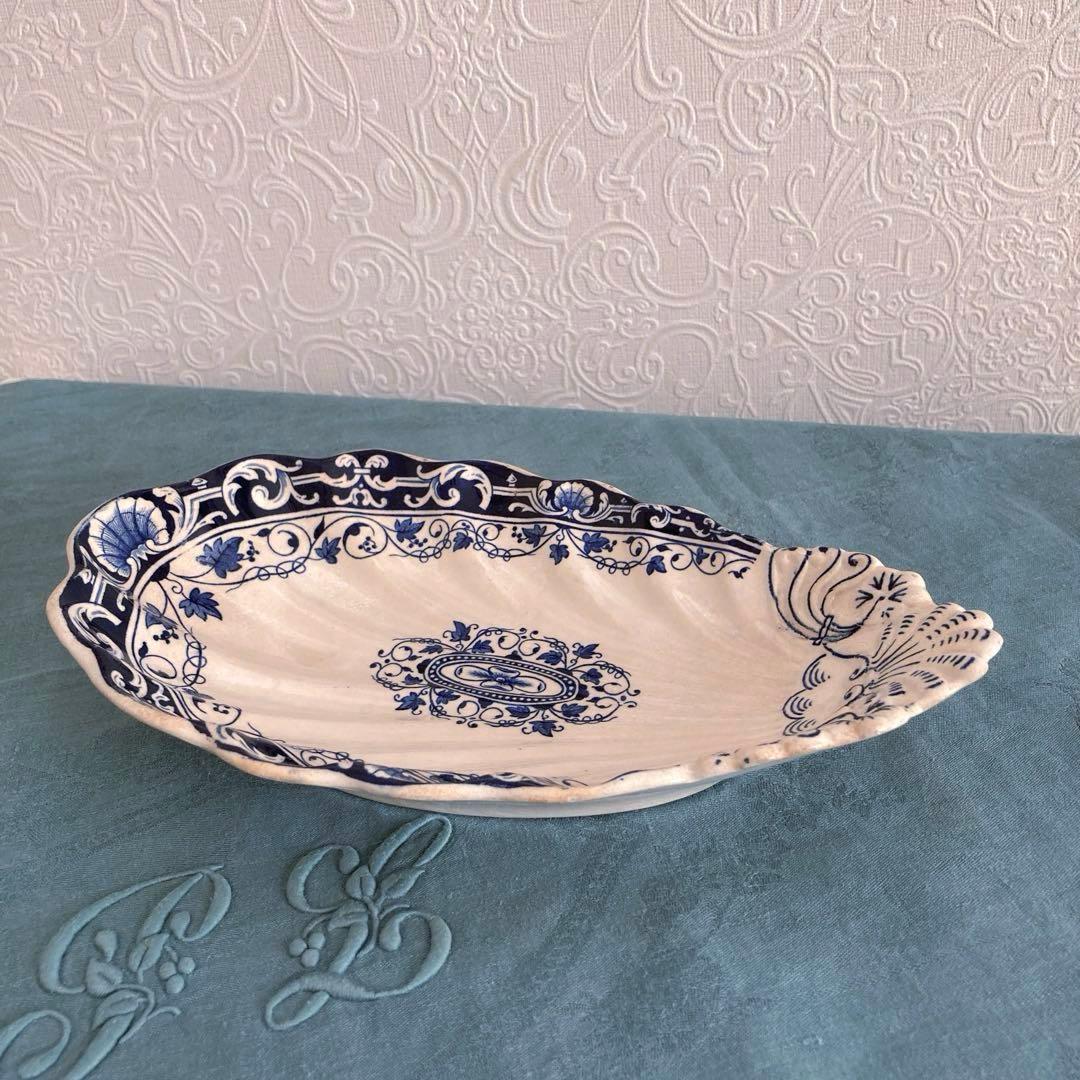 ♪フランスアンティーク ヴェイヤールボルドー シェル ラヴィエ プレート前菜皿