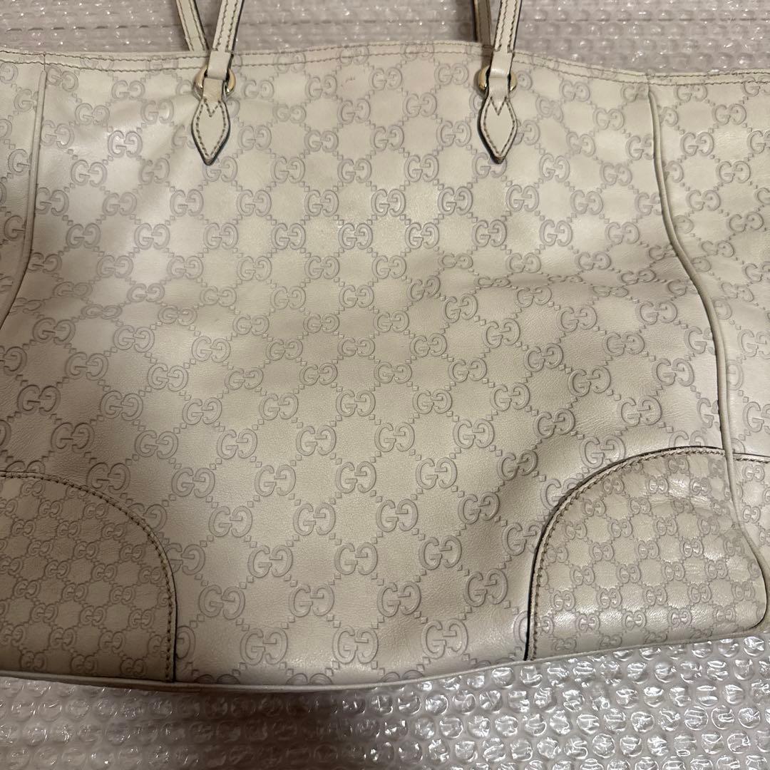 トートバッグ　GUCCI グッチシマ　レザー　ホワイト