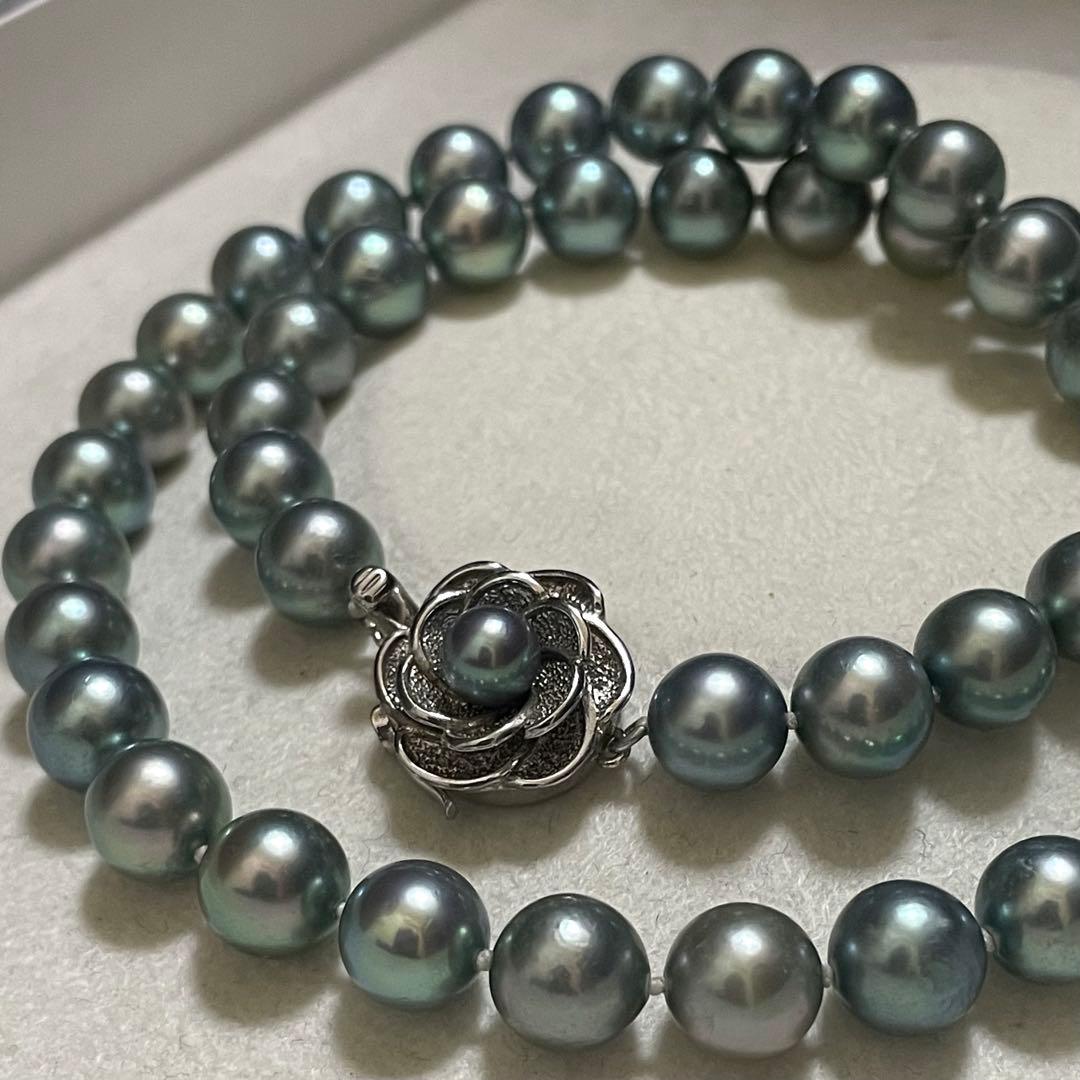 【超大珠✨テリ良】あこや真珠 ネックレス 8.5-9.0 パール グレー アコヤ