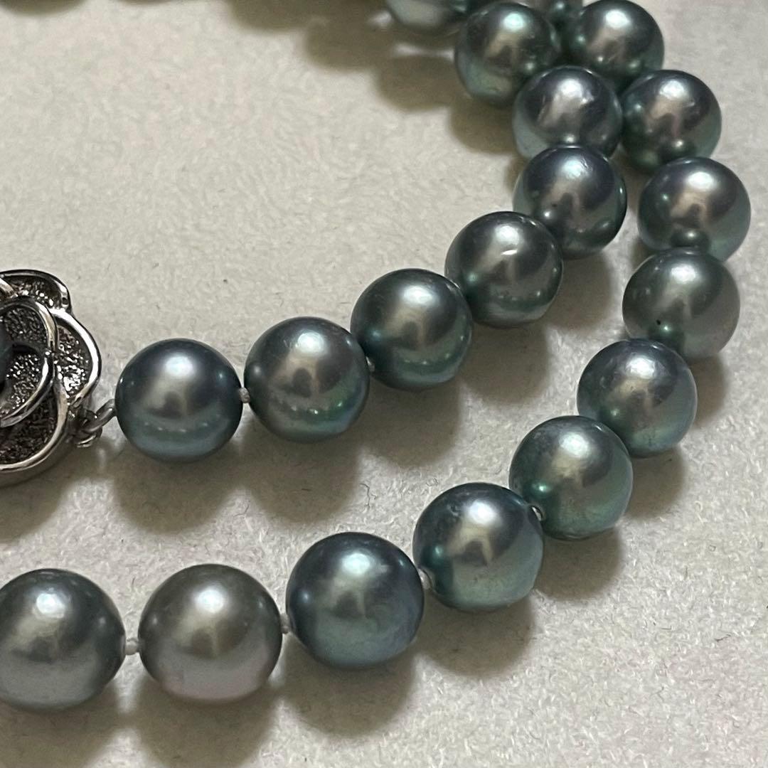 【超大珠✨テリ良】あこや真珠 ネックレス 8.5-9.0 パール グレー アコヤ