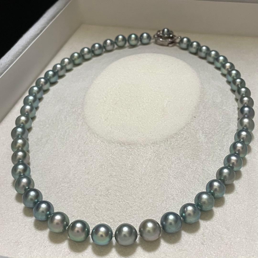 【超大珠✨テリ良】あこや真珠 ネックレス 8.5-9.0 パール グレー アコヤ