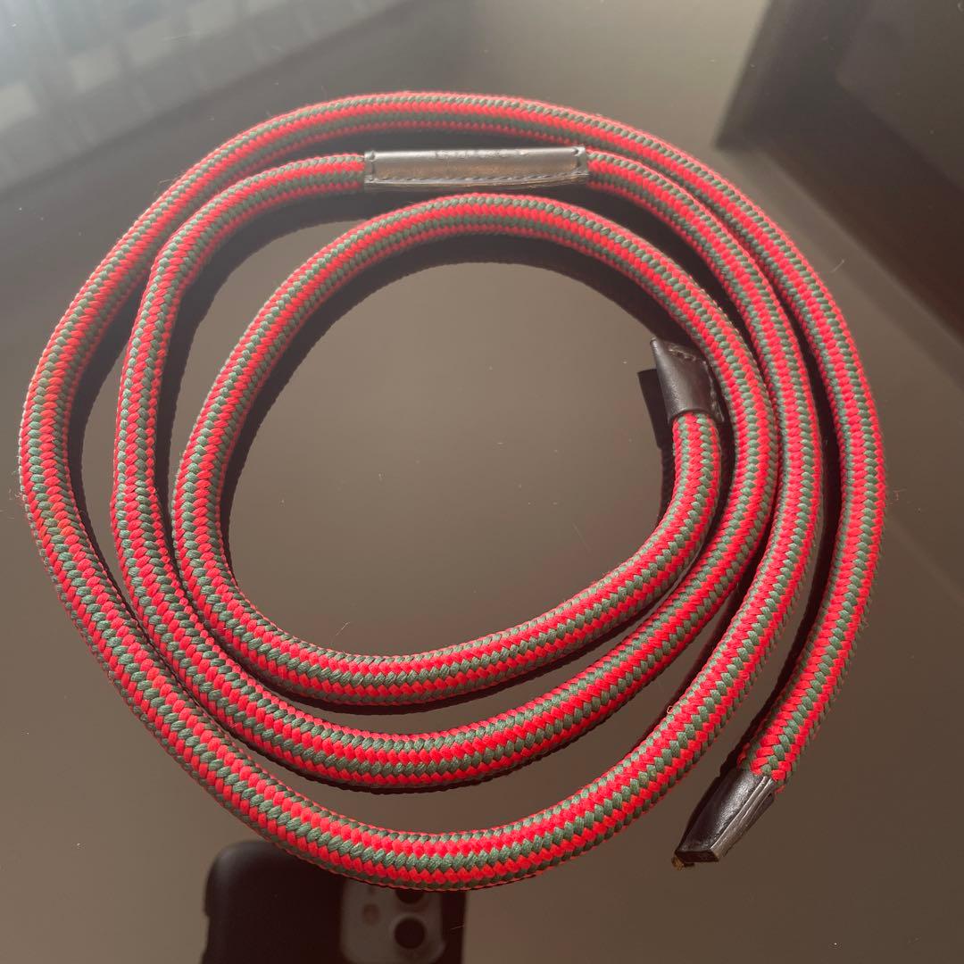 【激レア】GUCCI グッチ シェリーライン キャンバス×レザー ロープベルト