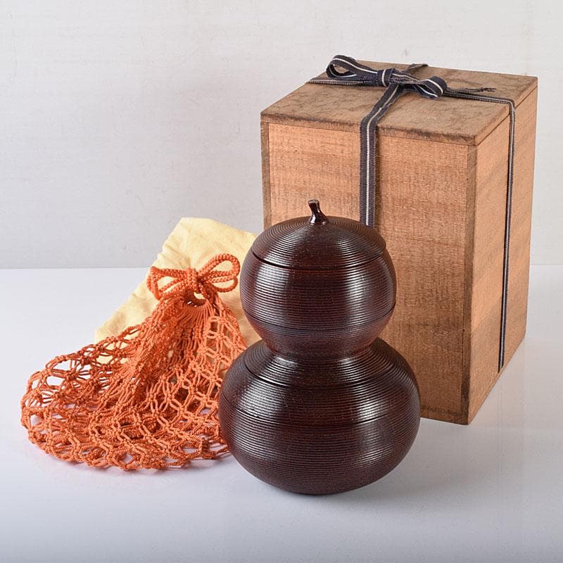 和食器　漆器　瓢形　信玄弁当　仕覆付　藪内流椅々斎極め箱　M　R8135B