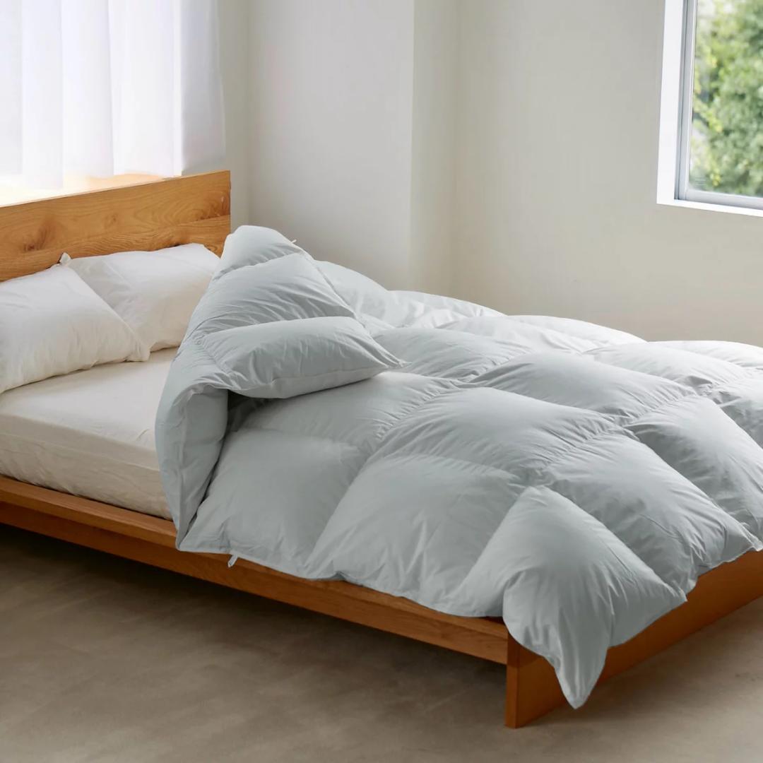 羽毛布団 ナチュラルダックダウン85％ シングル グレー 掛け布団