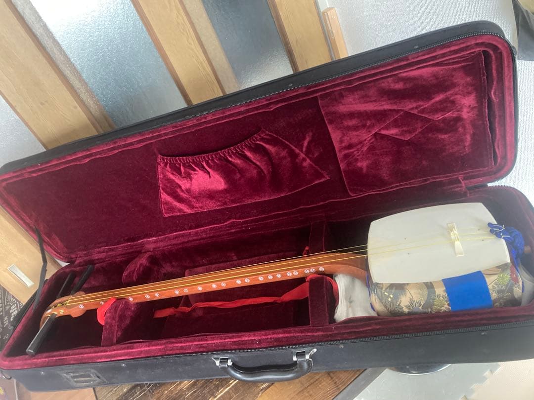 中棹三味線　棹太さ2.6 本皮　猫皮