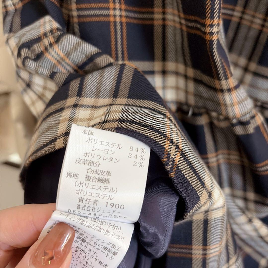 美品 大きいサイズ ローズティアラ チェック柄 フリル チュニック ワンピース