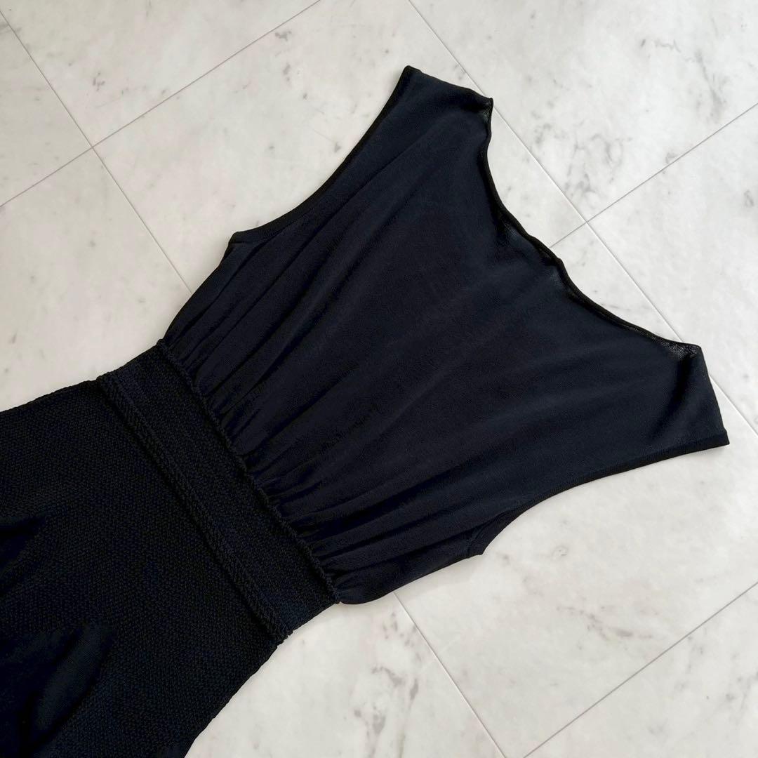 CHANEL ニットワンピース ウエストギャザー ココマークチャーム 40