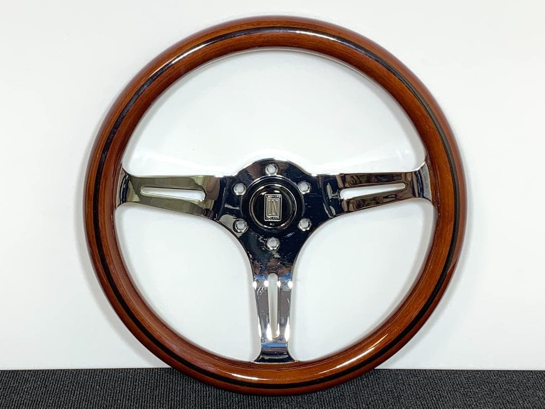 ウッド ステアリング 美品 ホーンボタン付 当時物 希少 ナルディ モモ