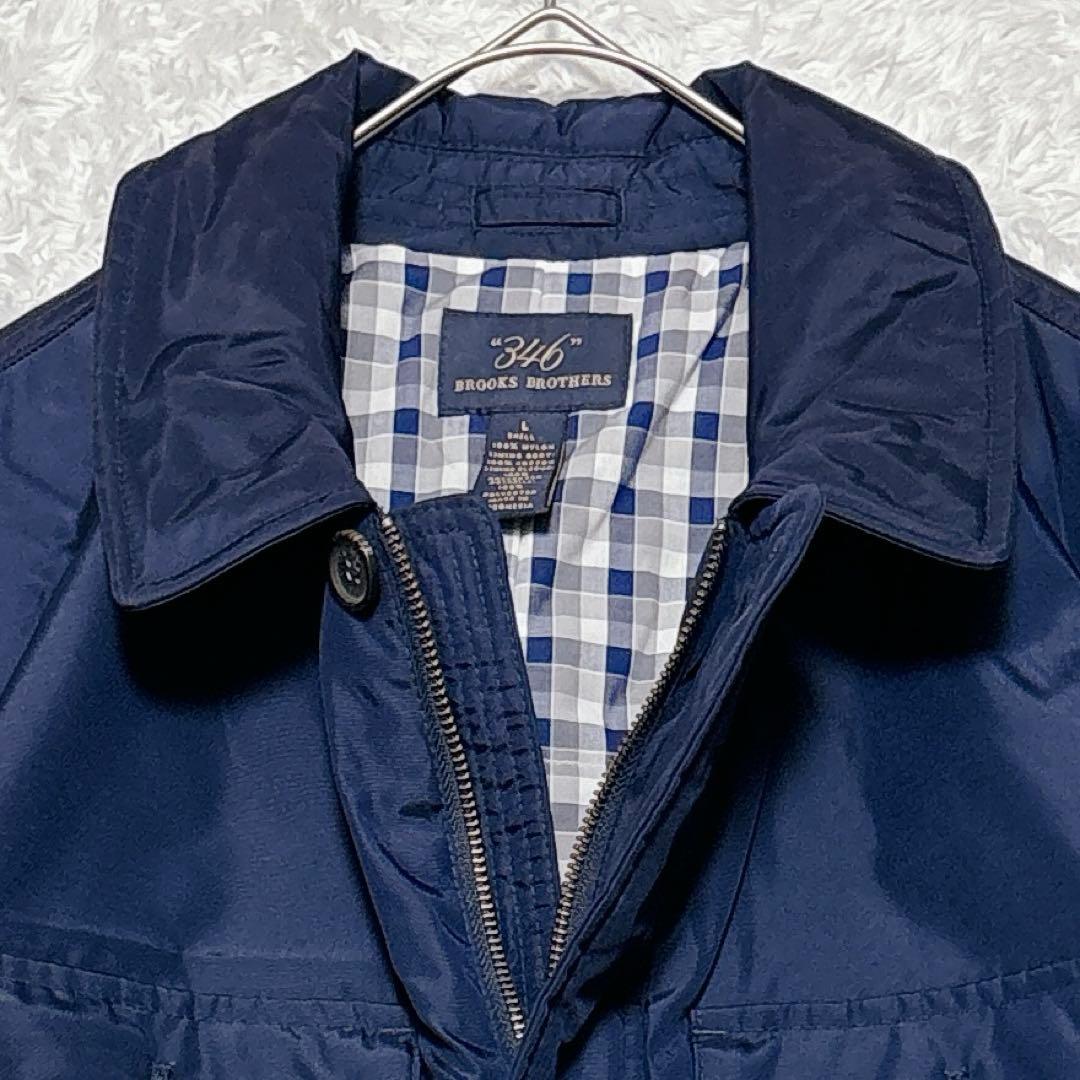 極美品✨ブルックスブラザーズ サファリジャケット ナイロンコート ネイビー L