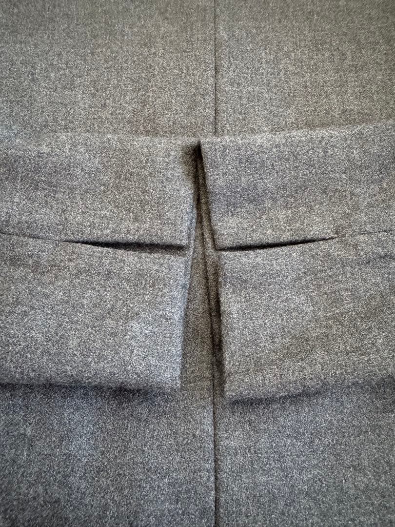 23区　ウールジョーゼット Aライン ワンピース　グレー