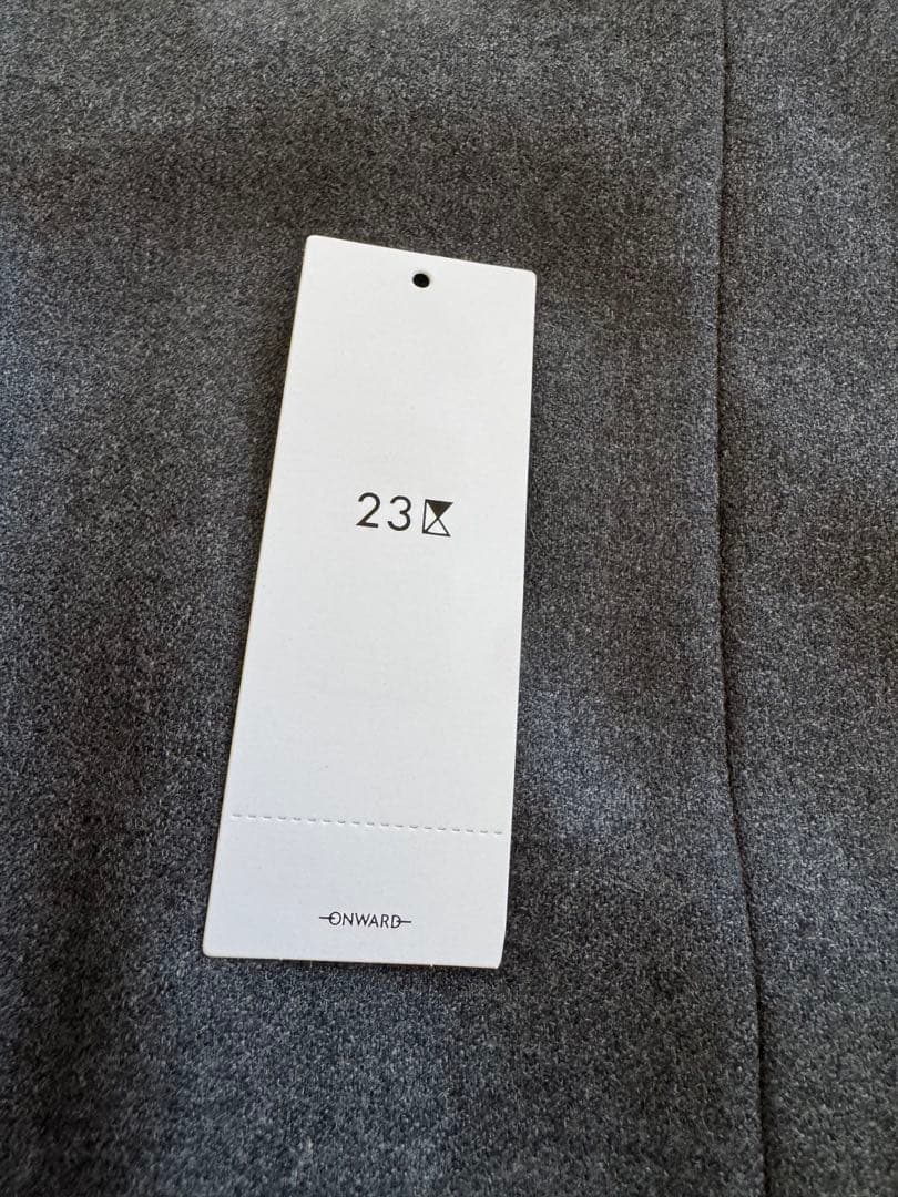 23区　ウールジョーゼット Aライン ワンピース　グレー