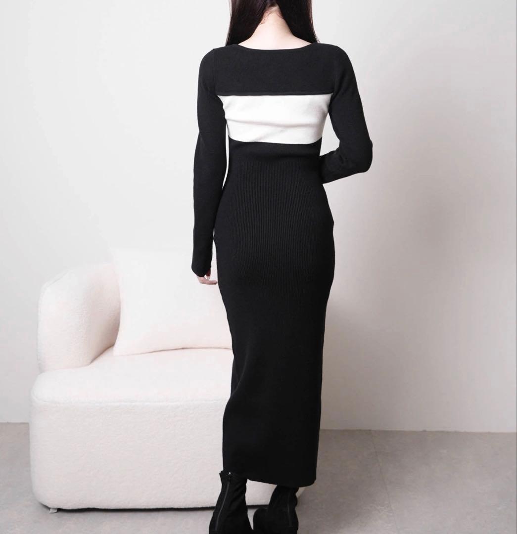 15リップサービス定価12650円デコルテオープンリボンニットワンピース