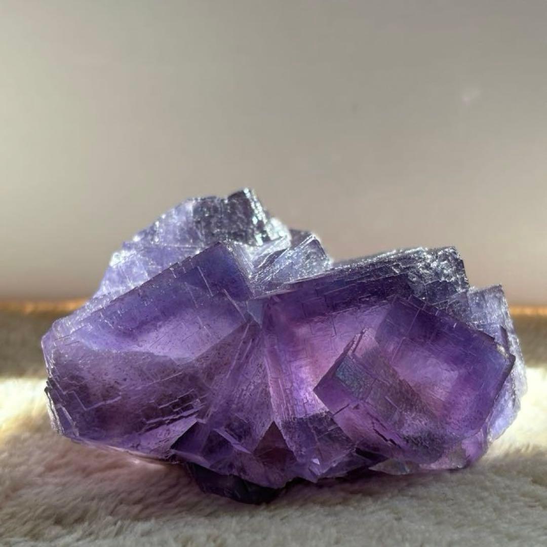 ウ*ん様 パキスタン産　バイカラー　フローライト　パープル　ブルー　原石　鉱物標