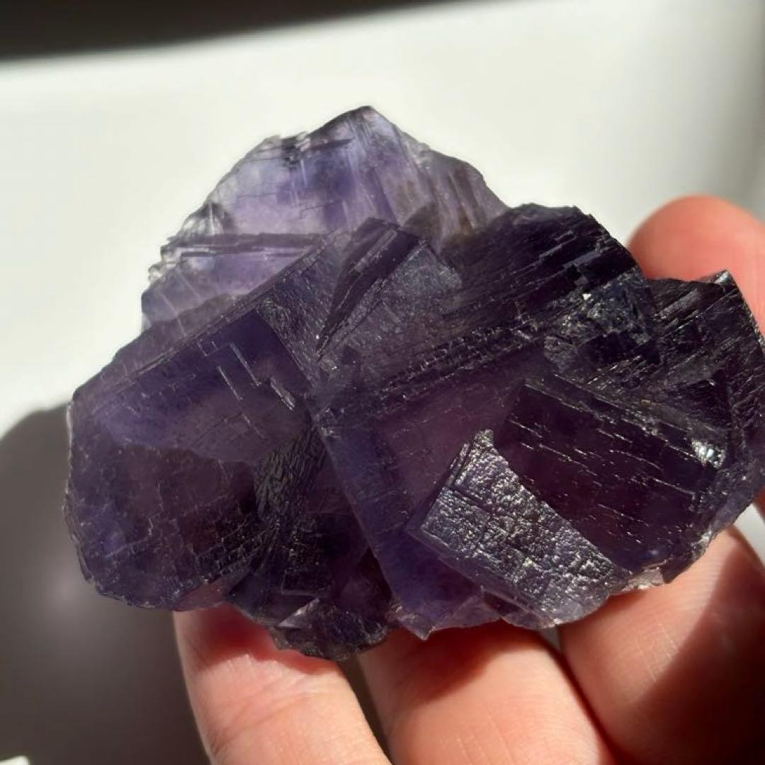 ウ*ん様 パキスタン産　バイカラー　フローライト　パープル　ブルー　原石　鉱物標