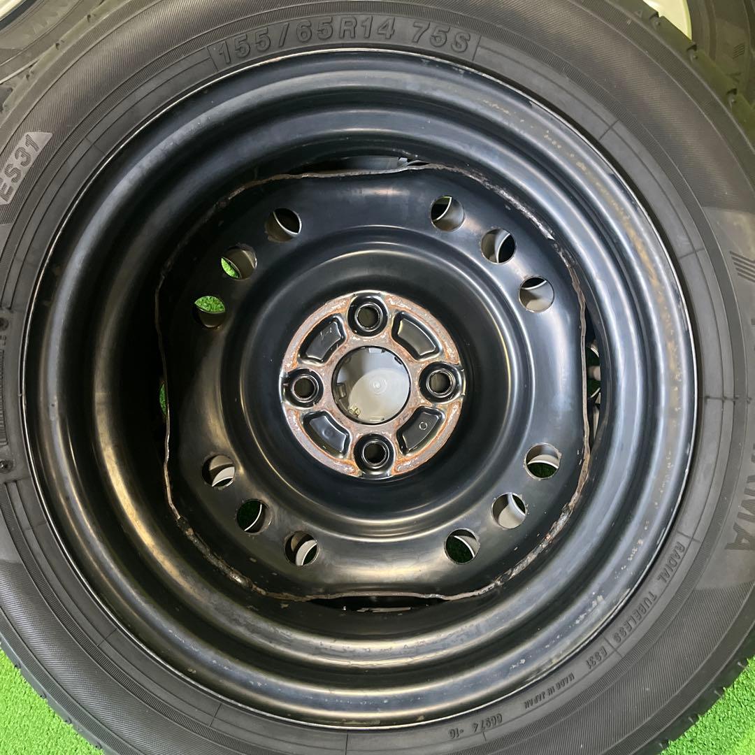 れ① 2本 ココア純正鉄ホイール　155/65R14セット！