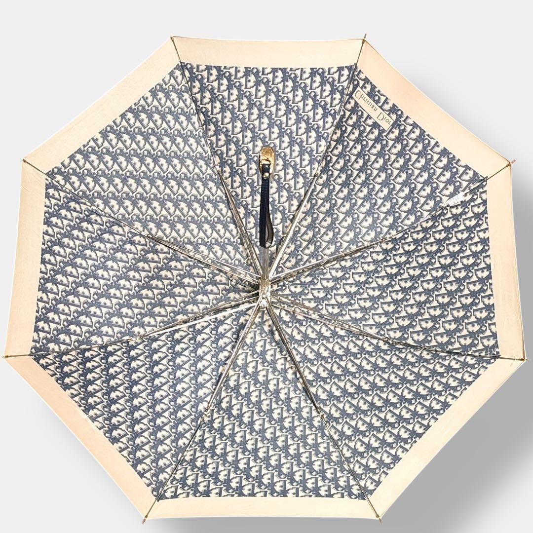 未使用品 ディオール 折りたたみ傘 トロッター オブリーク コンパクト ネイビー