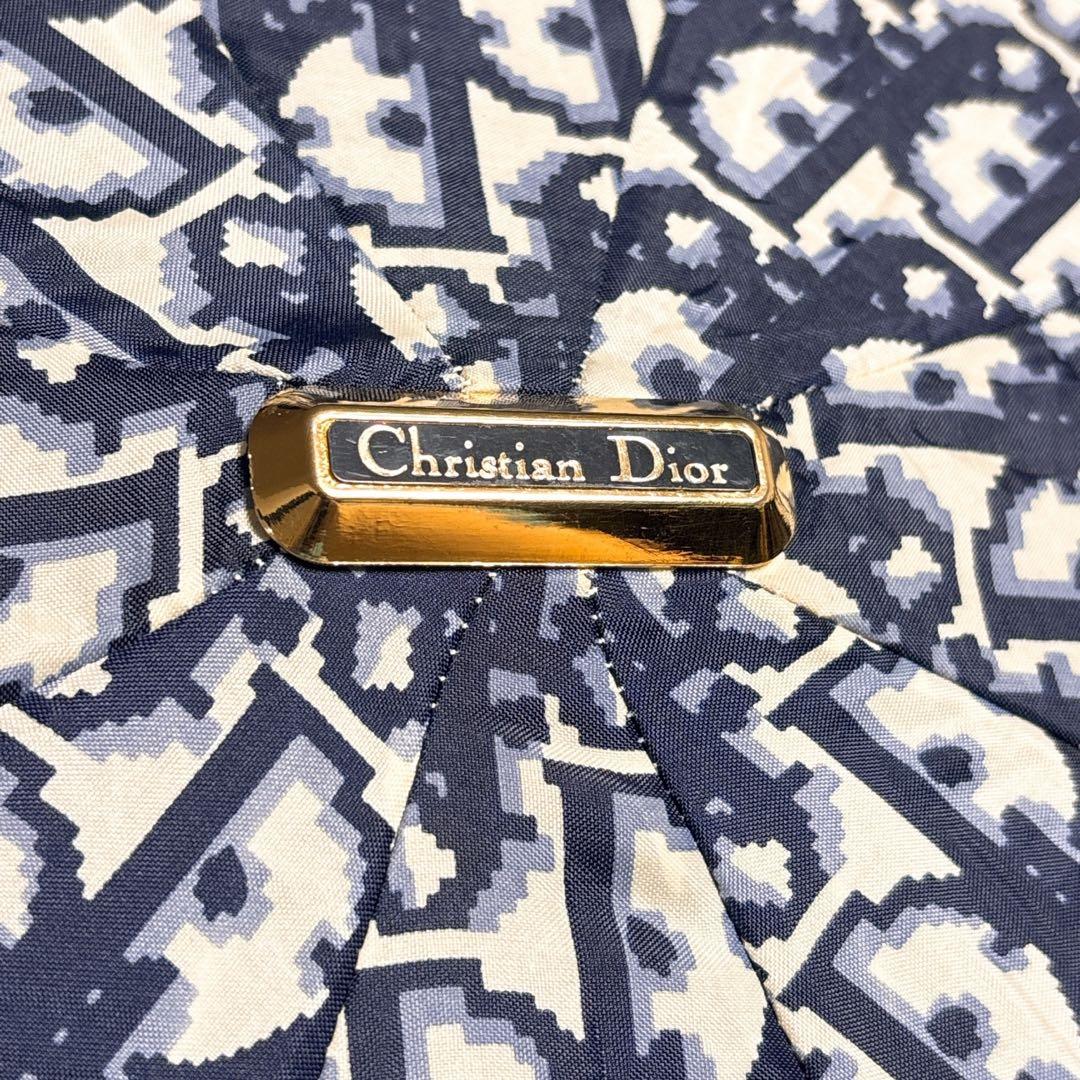 未使用品 ディオール 折りたたみ傘 トロッター オブリーク コンパクト ネイビー