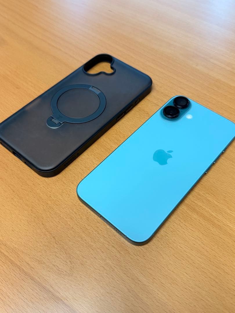 Apple iPhone 16 Plusティール　バッテリー100% ケース付き