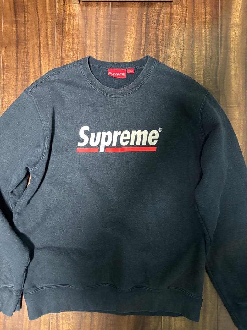 Supreme Underline Crewneck ネイビー 20ss