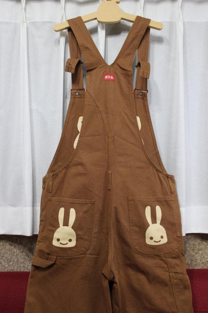 CUNE　ウサギ　オーバーオール　うす茶　Lサイズ
