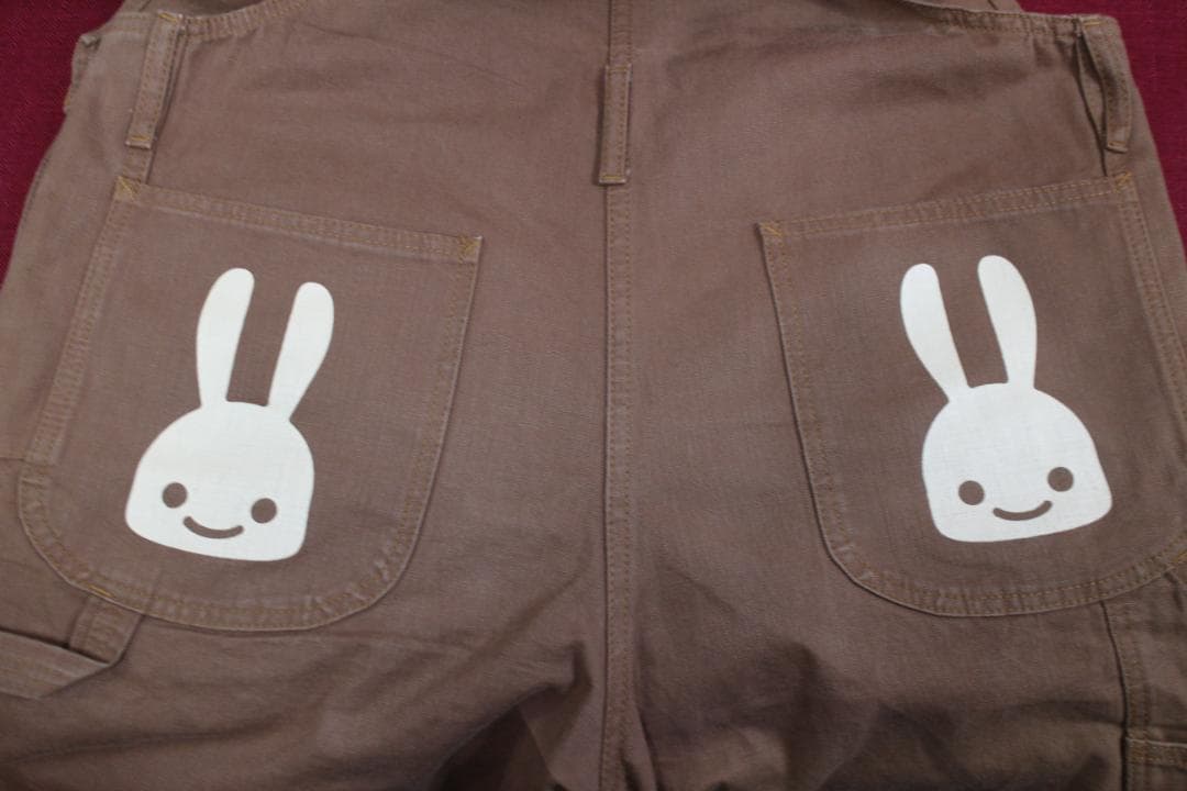 CUNE　ウサギ　オーバーオール　うす茶　Lサイズ