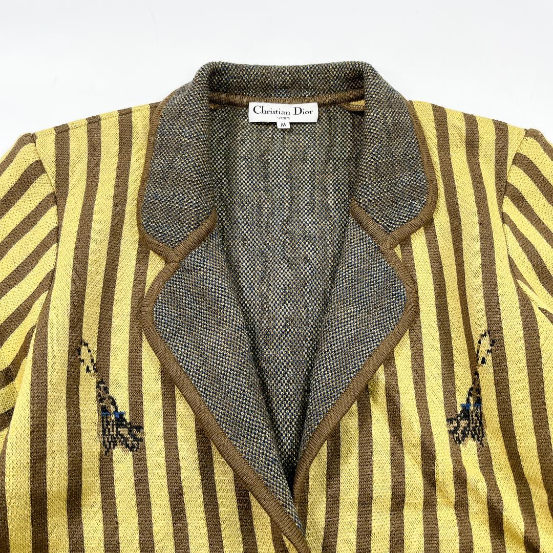 Christian Dior ヴィンテージ ニット ジャケット M ストライプ