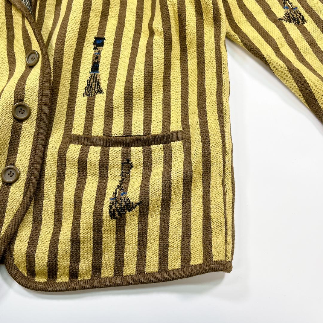 Christian Dior ヴィンテージ ニット ジャケット M ストライプ