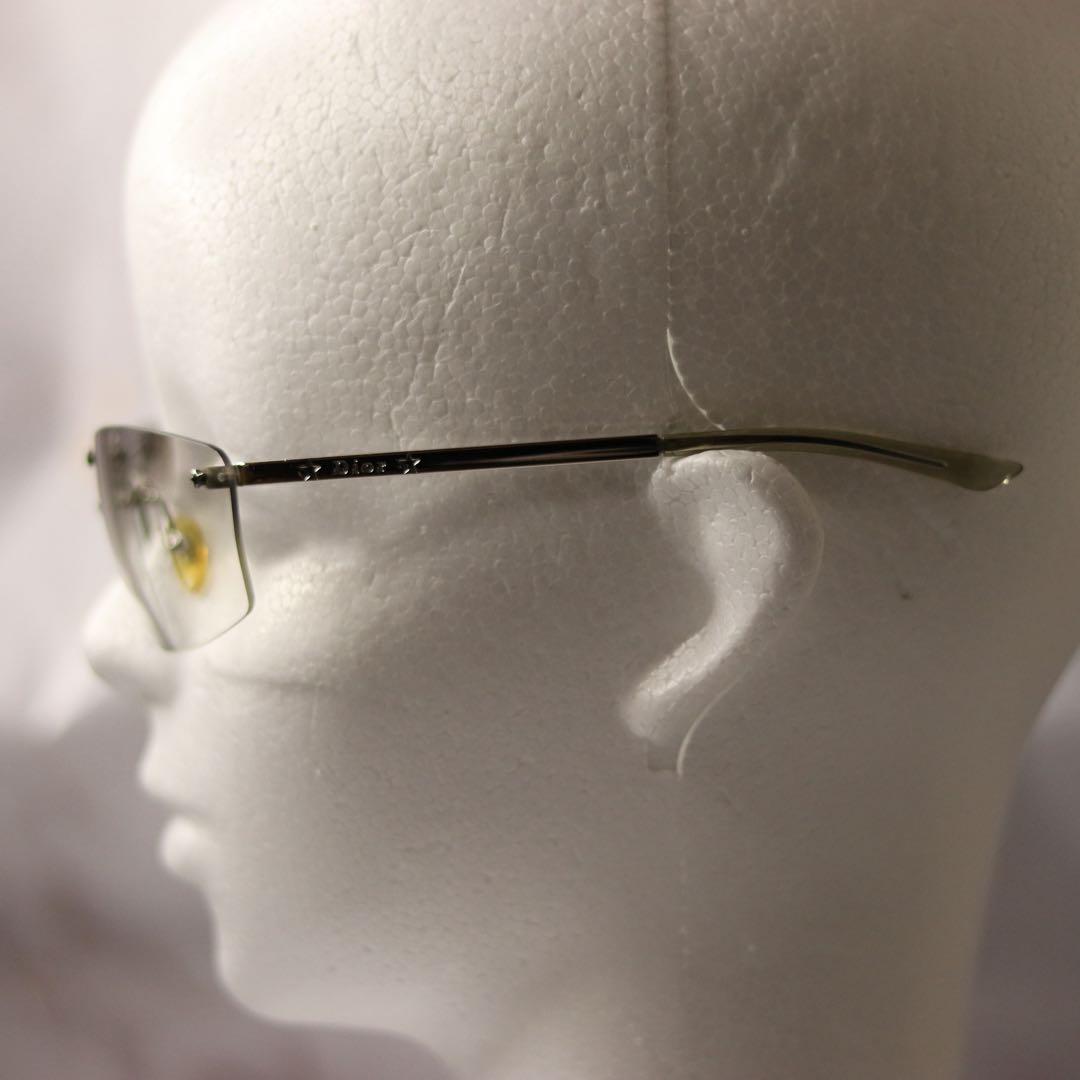 dior リムレス ツーポイント y2k レトロ モード サングラス ケース付き