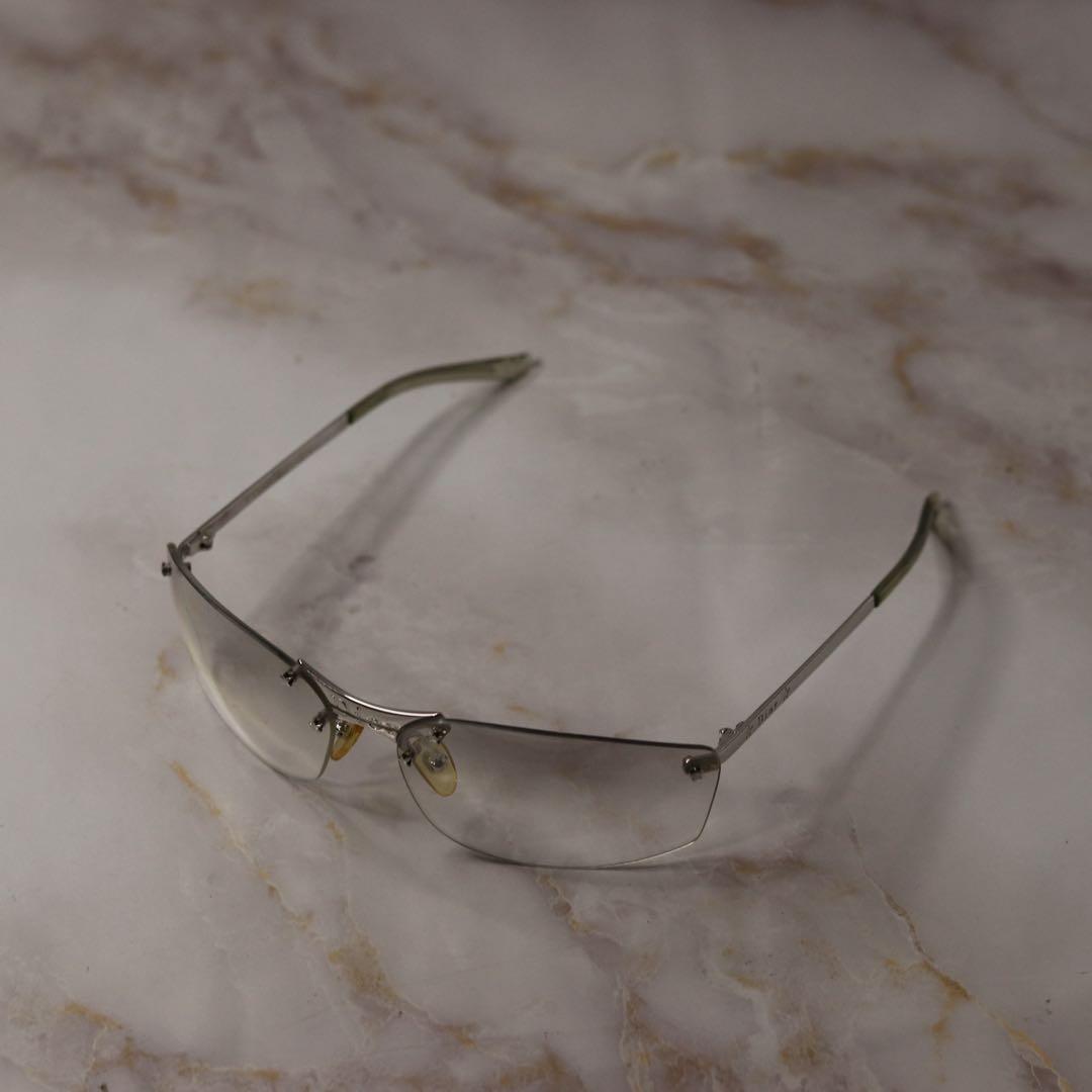 dior リムレス ツーポイント y2k レトロ モード サングラス ケース付き