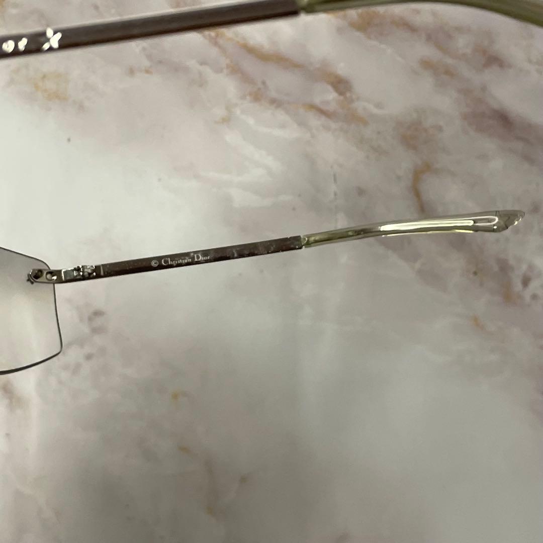 dior リムレス ツーポイント y2k レトロ モード サングラス ケース付き