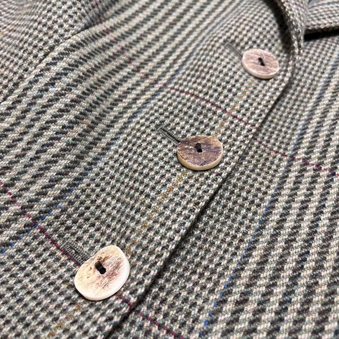 美品　ヴィンテージ　ラルフローレン　ウッドボタン　千鳥　ウール　ジャケット