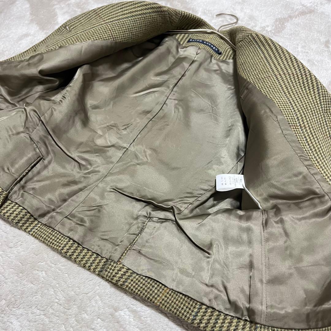美品　ヴィンテージ　ラルフローレン　ウッドボタン　千鳥　ウール　ジャケット