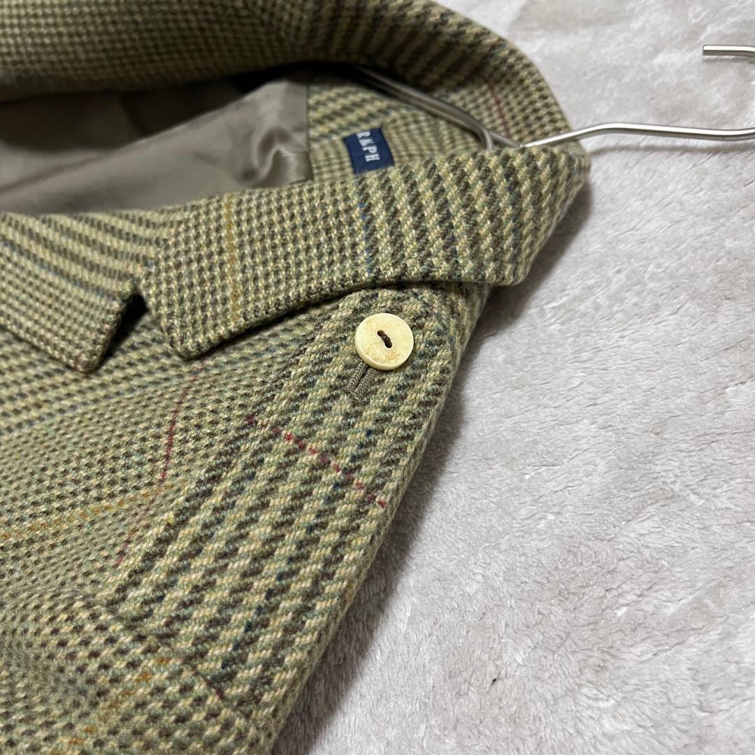 美品　ヴィンテージ　ラルフローレン　ウッドボタン　千鳥　ウール　ジャケット