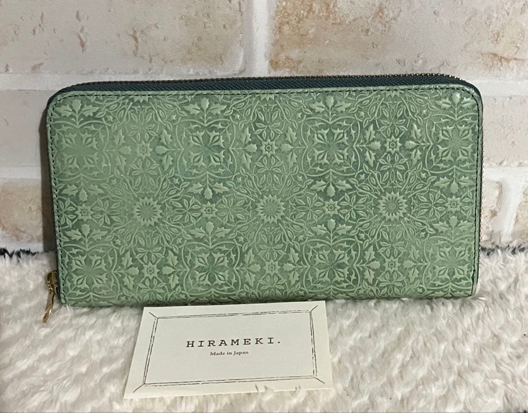 新品 HIRAMEKI 長財布 ラウンドファスナー ウイリアムモリス エンボス