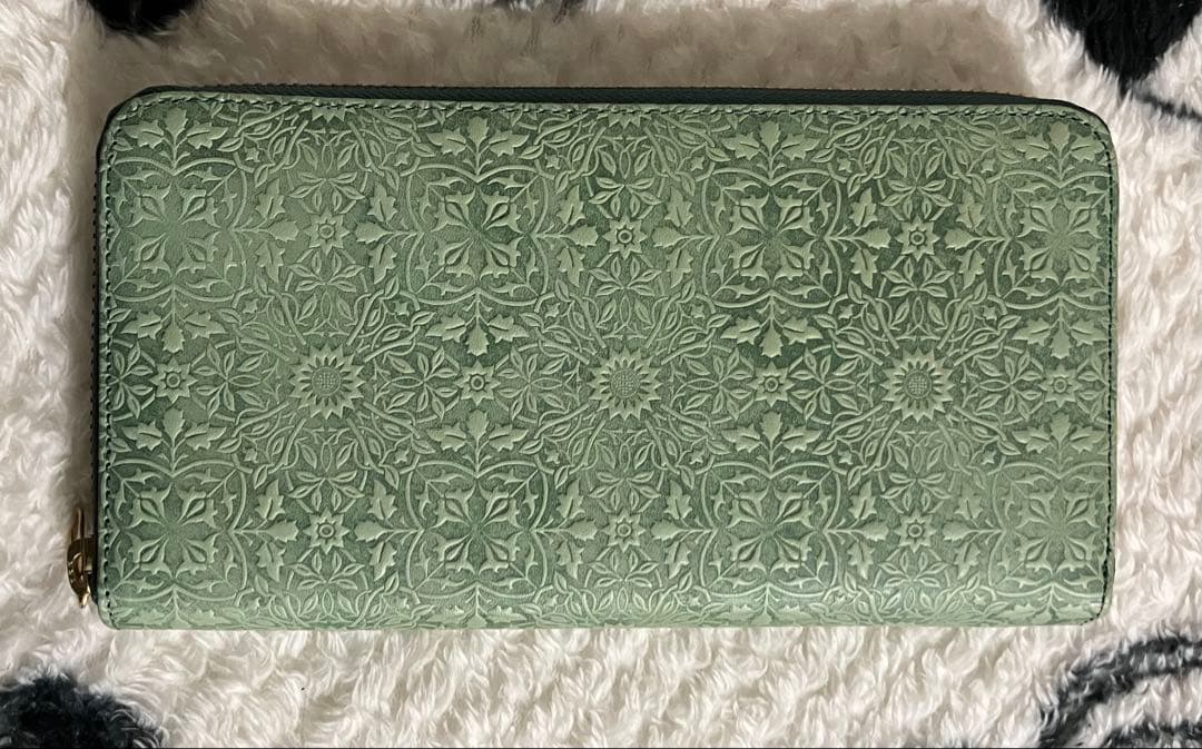 新品 HIRAMEKI 長財布 ラウンドファスナー ウイリアムモリス エンボス