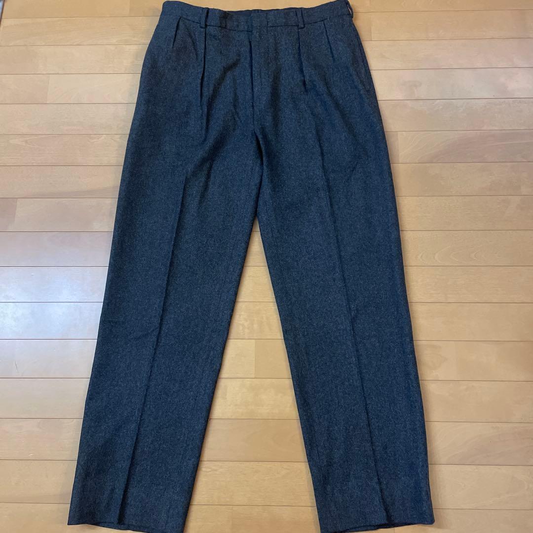 ラルフローレン フランネル ウール パンツ グレー スラックス ツータック